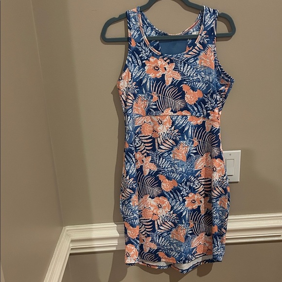 Columbia PFG Midway Bay Blue Reef Dress Wicking Size Medium - Picture 1 of 9